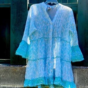 Jams World Blue and White Floral Blouse